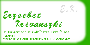 erzsebet krivanszki business card